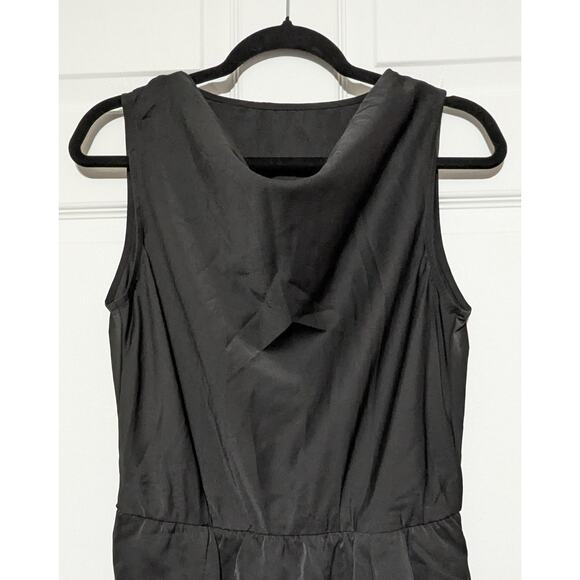 Halara Midi Dress Medium Cowl Neck Sleeveless Crossover Wrinkle Resistant Black - Picture 9 of 12